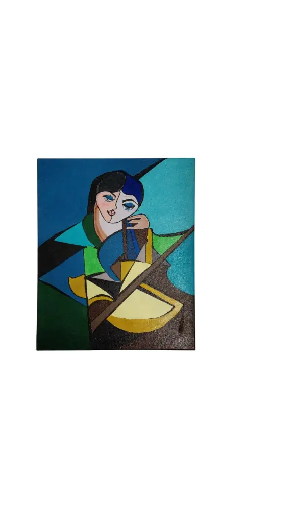 Toile coton 38x46 - La violoncelliste 