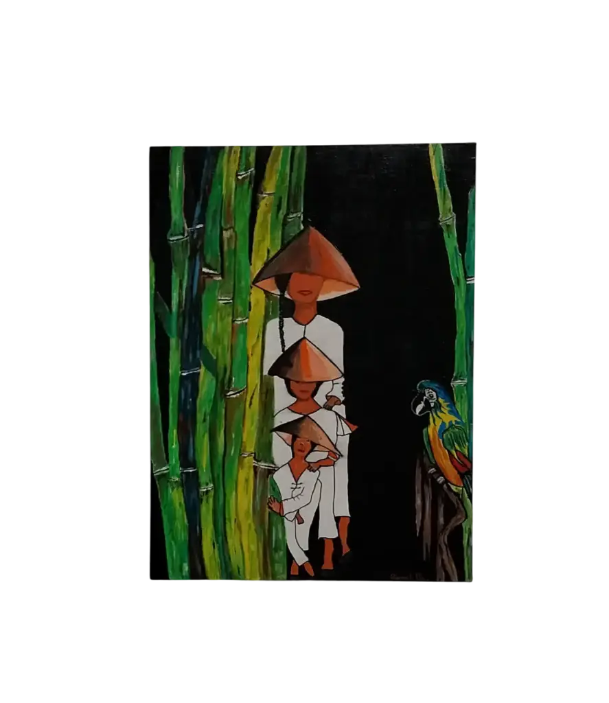 Entoilé 30x40 - Les bambous 