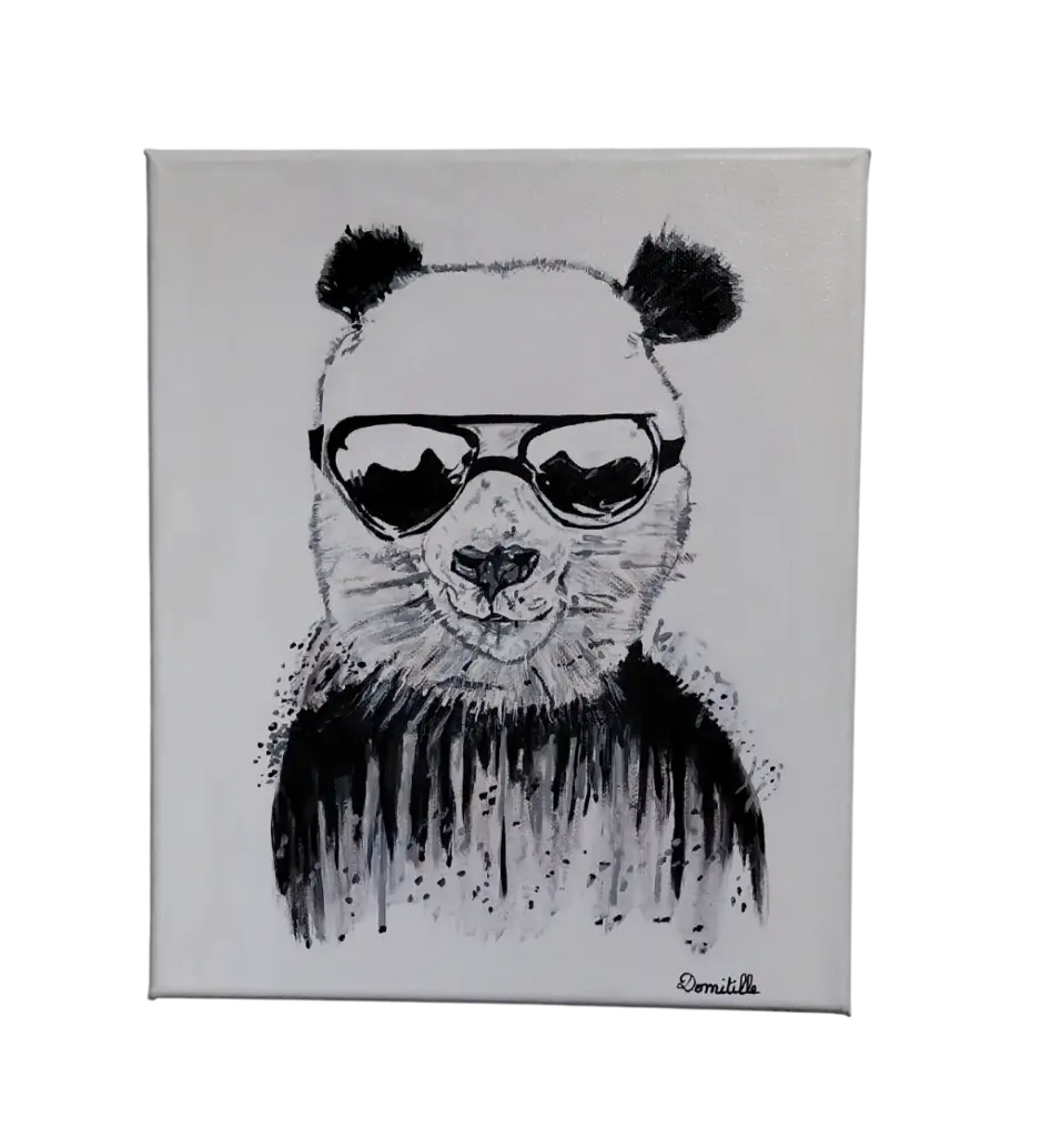 Toile coton 25x30 - Panda