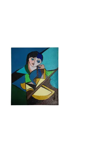 Toile coton 38x46 - La violoncelliste 