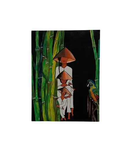 Entoilé 30x40 - Les bambous 