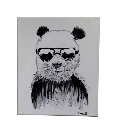 Toile coton 25x30 - Panda